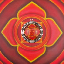 Gyökércsakra medál 39mm x 10mm Gyöngysoros