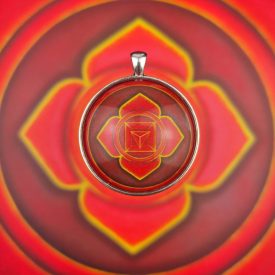   Gyökércsakra medál-kulcstartó 43mm x 10mm Nagy méretű, letisztult