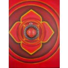 Gyökércsakra medál 36mm x 13mm Hullámos, magas lencsés