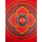 Gyökércsakra medál 36mm x 13mm Hullámos, magas lencsés