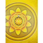 Köldökcsakra medál-kulcstartó 33mm x 15mm Letisztult, magas lencsés