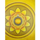 Köldökcsakra medál 35mm x 13mm Szirmos, magas lencsés