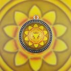 Köldökcsakra medál 39mm x 15mm Gyöngysoros, magas lencsés