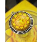 Köldökcsakra medál 39mm x 15mm Gyöngysoros, magas lencsés