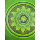 Szívcsakra medál 39mm x 15mm Gyöngysoros, magas lencsés