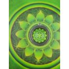 Szívcsakra medál 39mm x 15mm Gyöngysoros, magas lencsés