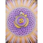 Om, Aum szimbólum medál-kulcstartó 33mm x 15mm Letisztult, magas lencsés