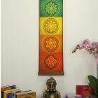 Ébredés csakrasor textilkép sötét léccel 100cm