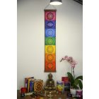 Ébredés csakrasor textilkép sötét léccel 100cm