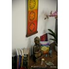 Ébredés csakrasor textilkép sötét léccel 100cm