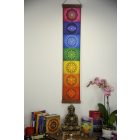 Ébredés csakrasor textilkép sötét léccel 100cm